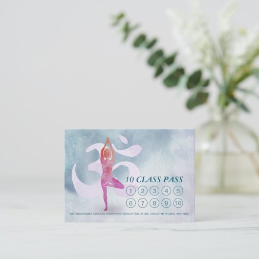 YOGA 10-klasse Pass Appointment Meditation Pose Om Klantenkaartje (Staand voorkant)