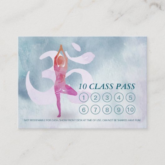 YOGA 10-klasse Pass Appointment Meditation Pose Om Klantenkaartje (Voorkant)