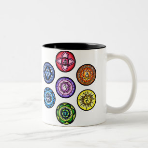 Yoga - 7 Chakras Energy Tweekleurige Koffiemok