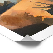 Yoga aan het meer bij zonsondergang poster (Hoek)