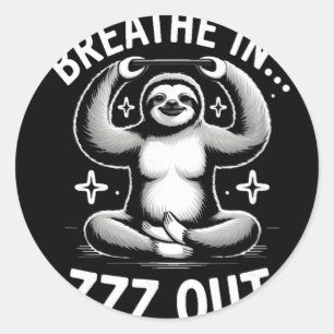 Yoga Adem In Zzz Uit Luiaard  Ronde Sticker