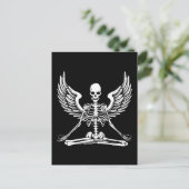 Yoga Aesthetische Gothic Wings Meditate Skeleton A Briefkaart (Staand voorkant)