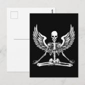 Yoga Aesthetische Gothic Wings Meditate Skeleton A Briefkaart (Voorkant / Achterkant)