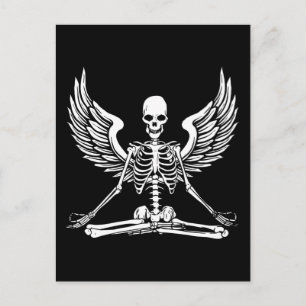 Yoga Aesthetische Gothic Wings Meditate Skeleton A Briefkaart