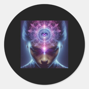 Yoga Ajna Bewustzijn Derde Oog Chakra Brahman _1  Ronde Sticker