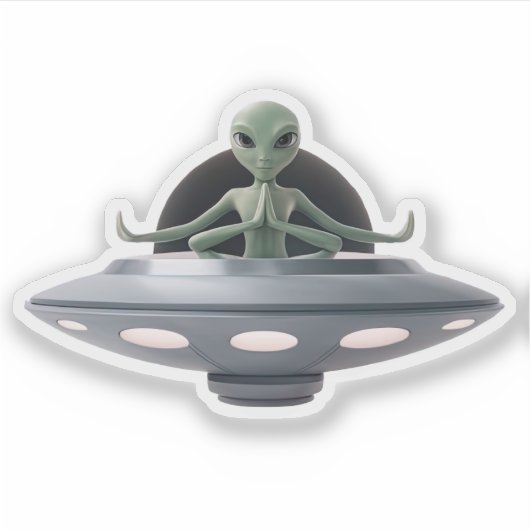 Yoga Alien Sticker (Voorkant)