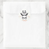 Yoga als een panda ronde sticker (Tas)