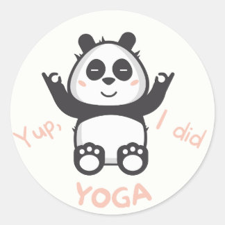 Yoga als een panda ronde sticker