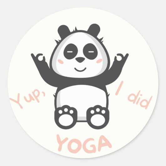 Yoga als een panda ronde sticker (Voorkant)