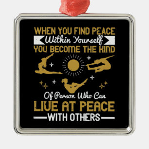 Yoga - als je zelf vrede vindt metalen ornament