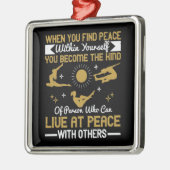 Yoga - als je zelf vrede vindt metalen ornament (Links)