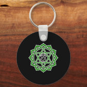 Yoga Anahata Hart Groen Chakra Sleutelhanger (Voorkant)