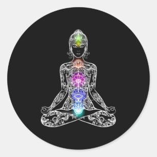Yoga Asana Meditation Chakra Buddhism Spirituele G Ronde Sticker