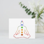 Yoga Asana Siddhasana Pose met 7 Chakras Briefkaart (Staand voorkant)