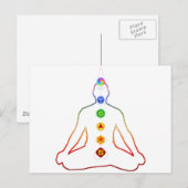 Yoga Asana Siddhasana Pose met 7 Chakras Briefkaart (Voorkant / Achterkant)
