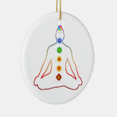 Yoga Asana Siddhasana Pose met 7 Chakras Keramisch Ornament (Rechts)