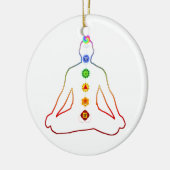 Yoga Asana Siddhasana Pose met 7 Chakras Keramisch Ornament (Links)