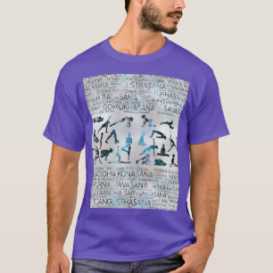 Yoga Asanas Poses Sanskrit Word Art Labradorite ov T-shirt