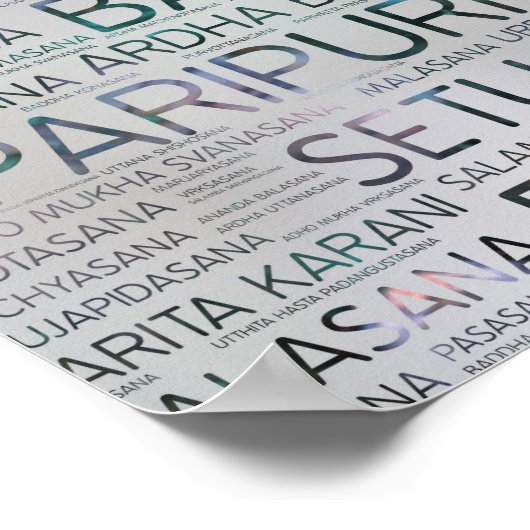 Yoga Asanas/Poses Sanskrit Word Art Labradorite Poster (Hoek)