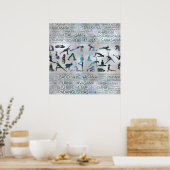 Yoga Asanas/Poses Sanskrit Word Art Labradorite Poster (Keuken)