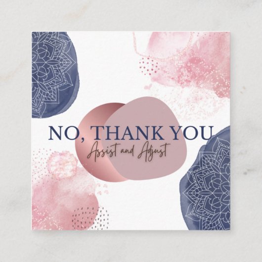 Yoga Assist Kaarten Vierkante Visitekaartje (Achterkant)