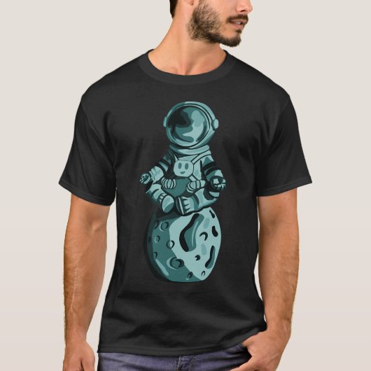 Yoga Astronaut. Meditatie Zen Starman T-shirt (Voorkant)