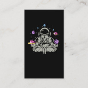 Yoga Astronaut Space Planets Visitekaartje