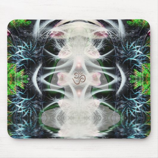 Yoga Aum Fractal Art Mousepad Muismat (Voorkant)