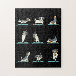 Yoga Australian Shepherd Dog Funny Jig Saw Puzzle Legpuzzel