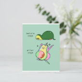 Yoga avocado | Vrijgave vakantie Kaart (Staand voorkant)