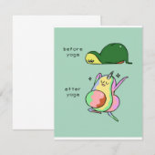 Yoga avocado | Vrijgave vakantie Kaart (Voorkant / Achterkant)