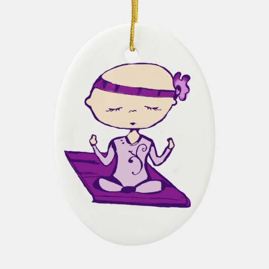 Yoga babe keramisch ornament (Voorkant)