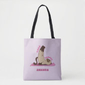 Yoga Badass Workout Kitty Cat Aangepaste Naam Yoga Tote Bag (Voorkant)