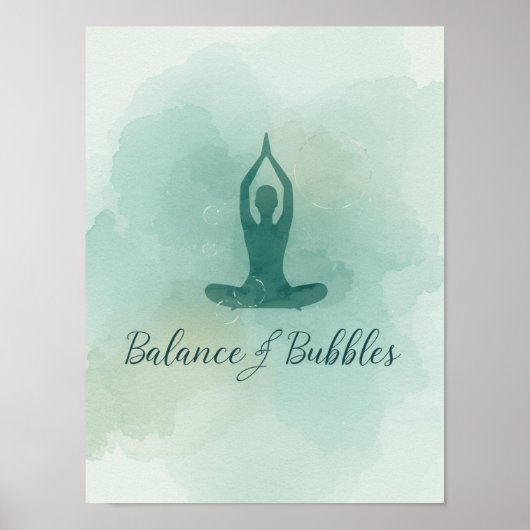 Yoga Balance and Bubbles for Yoga Party  Poster (Voorkant)