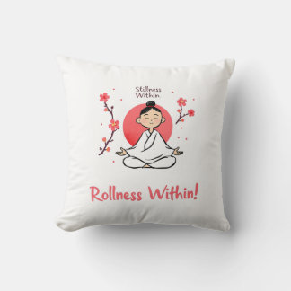 Yoga Balans Design - 'Stilheid Binnen Rolheid ' Kussen