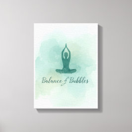 Yoga Balans en Bubbelbaden voor Yoga Feestje Canvas Afdruk