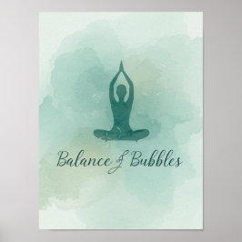 Yoga Balans en Bubbles voor Yoga Feestje  Poster