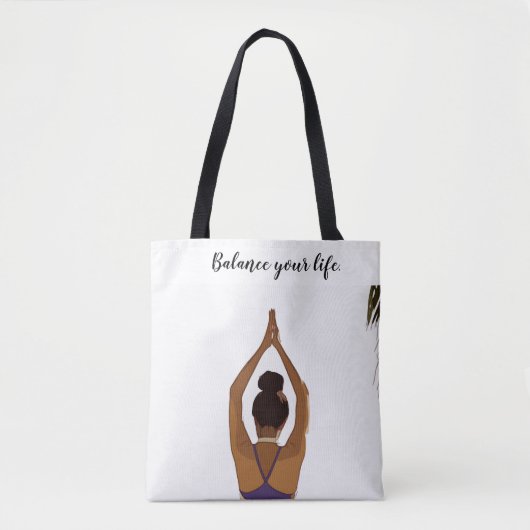 Yoga Balans van je vrouw die een yoga-Canvas tas v (Voorkant)