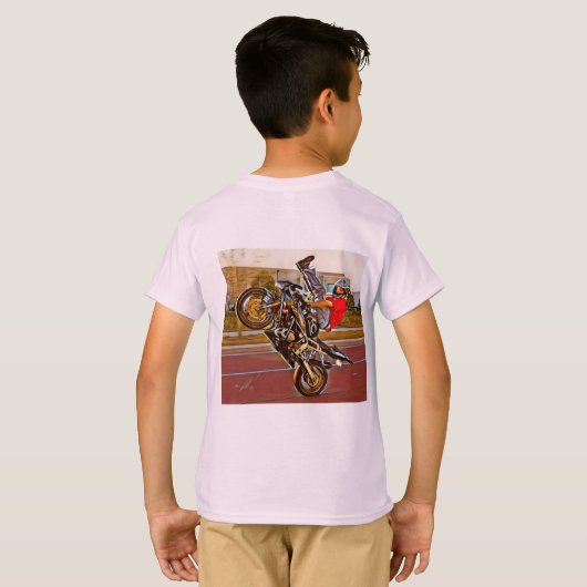 Yoga Basic Ringer T-Shirt motorfiets (Achterkant volledig)