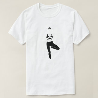 Yoga Baum Pose, schwarz T-shirt