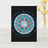 Yoga Bees Om Mandala  Kaart (Gele Bloem)