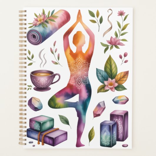 Yoga-bevestiging geïnspireerd planner (Voorkant)