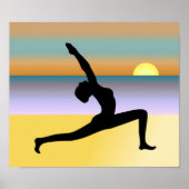 Yoga bij het Beach Yoga Pose Poster Print (Voorkant)