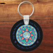 Yoga Bijen Om Mandala  Sleutelhanger (Voorkant)