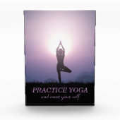 Yoga Black Paars Vriksasana Tree Pose Fotoblokken (Voorkant)