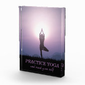 Yoga Black Paars Vriksasana Tree Pose Fotoblokken (Rechts)