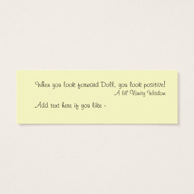 Yoga Bladwijzer Mini Visitekaartjes (Achterkant)