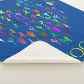 YOGA blauwe sherpa deken met hart. "GEWOON ADEMEN (3/4)