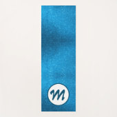 Yoga Blauwgroen Blauw Glitter Girly Monogram Goude Yogamat (Voorkant)