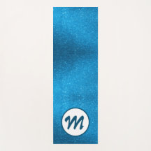 Yoga Blauwgroen Blauw Glitter Girly Monogram Goude